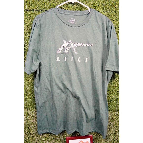Asics Holiday Season Green T-Shirt - Men's Size XL - Picture 1 of 4